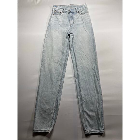 American Eagle Outfitters Denim - American Eagle Women's High Rise Baggy Straight Leg Jeans - Size 000 (24x32)